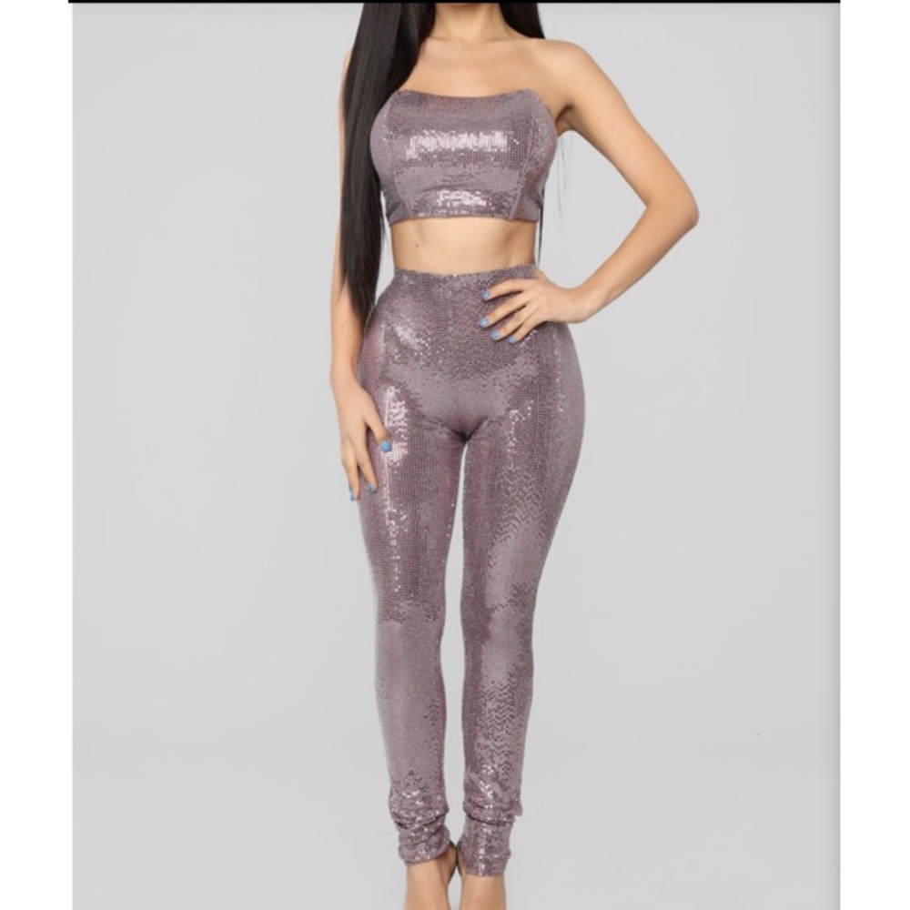 FashionNova Pink Metallic Set